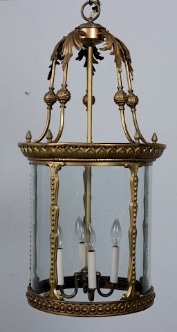 BRASS HANGING LANTERNGilt brass 3856c9