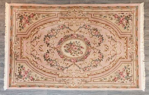 INDO AUBUSSON WOOL 5 9 X 8 9  3856d7