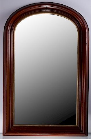 MAHOGANY ARCHED TOP MIRROREarly 3856d9