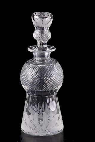 EDINBURGH SCOTLAND CRYSTAL THISTLE DECANTERCrystal