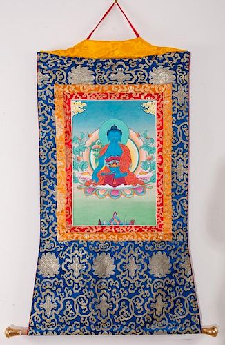 BUDDHA IN LOTUS POSITION SILK WALL 385763