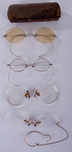 ANTIQUE EYEGLASSES COLLECTION WITH