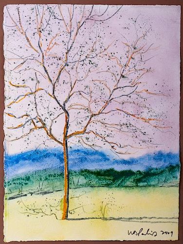 SPRING LANDSCAPE WATERCOLORMatted 385772