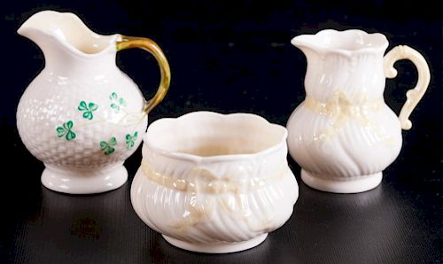 BELLEEK, IRELAND POTTERY TRIOOne