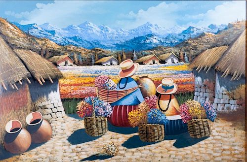 GUTIERREZ OIL ON CANVAS PERUVIAN 38579b