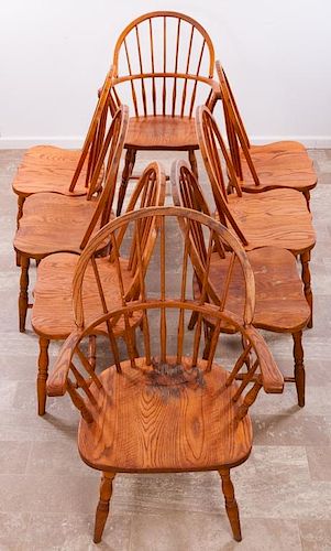 TOM SEELY OAK BOW BACK DINING CHAIRS 3857d2