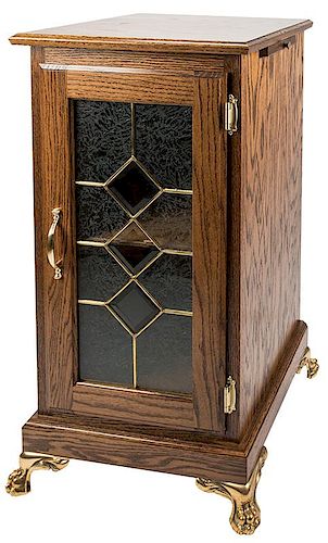 OAK SLOT / VENDING MACHINE STAND WITH
