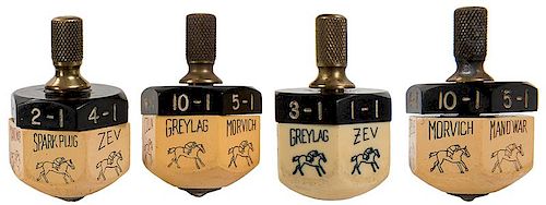 FOUR BAKELITE HORSE RACE BETTING 3858fc