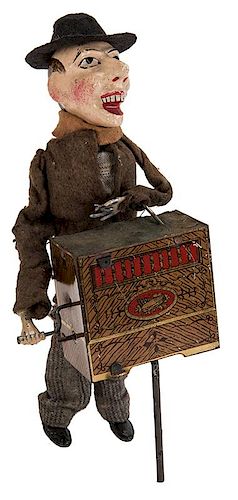 FRENCH SIJIM WIND UP ORGAN GRINDER 385910