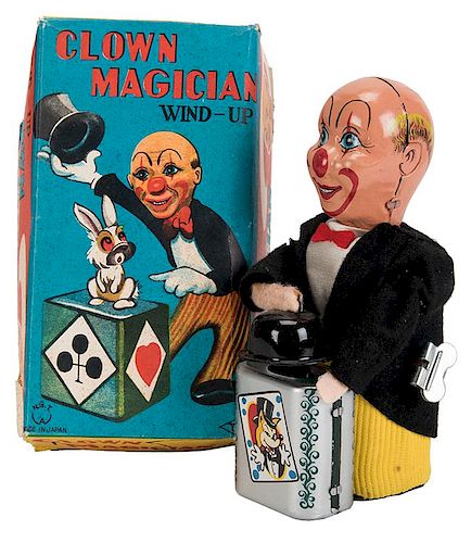 T.N. CLOWN MAGICIAN WIND-UP TOY.T.N.