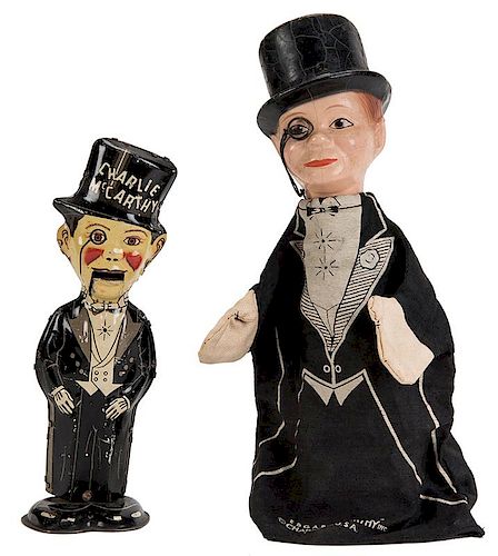 PAIR OF VINTAGE CHARLIE MCCARTHY VENTRILOQUISM