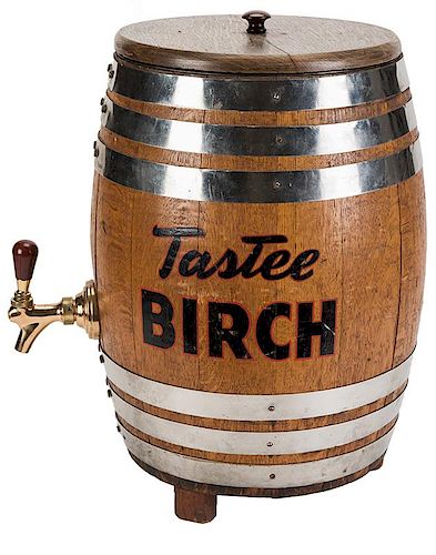 TASTEE BIRCH WOOD ROOT BEER BARREL.Tastee