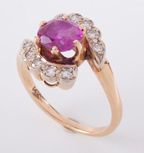 14K YELLOW GOLD RUBY DIAMOND 3859c3