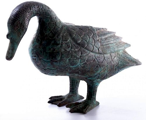 BRONZE DUCK GARDEN STATUEBronze