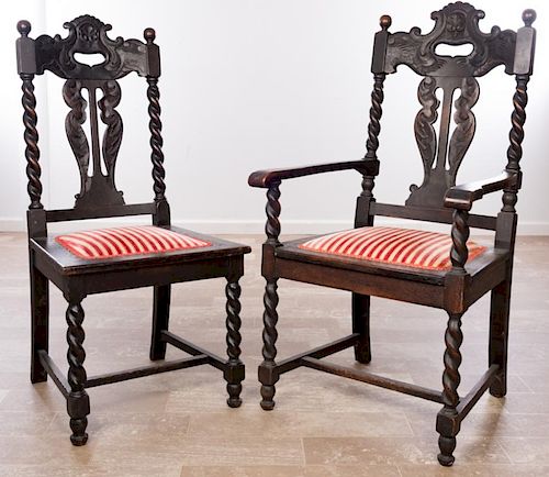 CARVED RENAISSANCE STYLE CHAIRS  385a3f