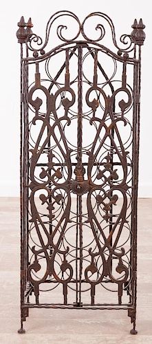 WROUGHT IRON SCROLLED CABINET WINE RACKWrought