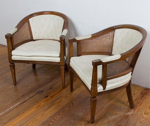 FRENCH STYLE CLUB CHAIRS PAIRTwo