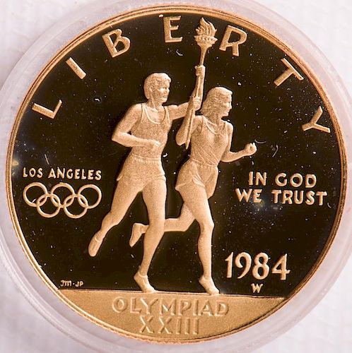  10 OLYMPIC GOLD COIN 1984 UNITED 385ab3