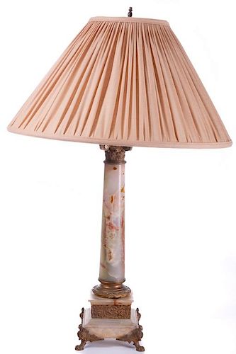 ORMOLU MOUNTED ONYX LAMP CIRCA 1900Early