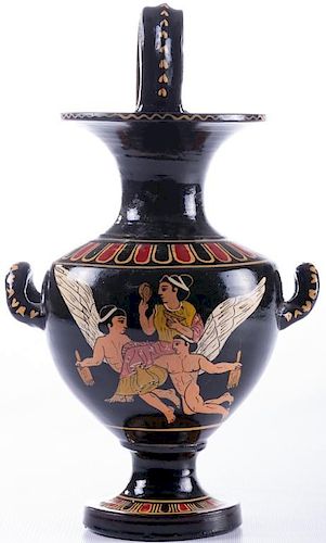 GREEK POTTERY URN WITH HANDLEHand 385ac3