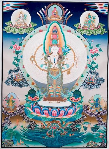 THANGKA BUDDHA WITH EMANATIONS 385ac4