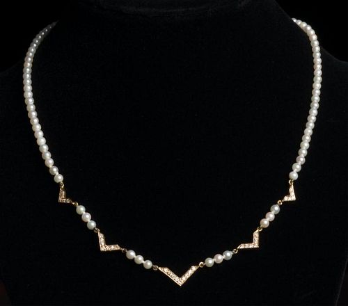 14K GOLD AND PEARL NECKLACEPearl 385ade
