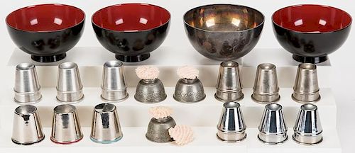 [CUPS AND BALLS] GROUP OF SIX SETS OF
