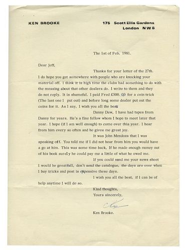 ARCHIVE OF KEN BROOKE CORRESPONDENCE.Brooke,