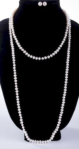 PEARL NECKLACES EARRINGS TRIOTwo 385be8