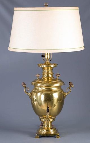 BRASS SAMOVAR CONVERTED TO A LAMPBrass 385bfc