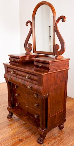 AMERICAN CLASSICAL MAHOGANY DRESSER 385c1f