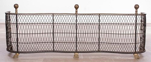FEDERAL STYLE BRASS AND WIRE FIREPLACE 385c17