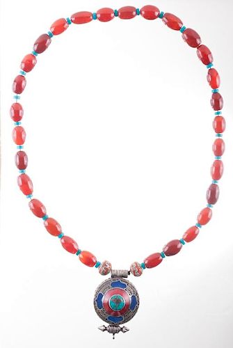 CARNELIAN, TURQUOISE, CORAL AND