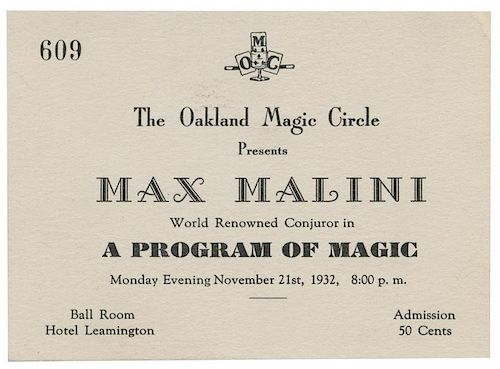 MALINI, MAX. OAKLAND MAGIC CIRCLE