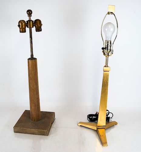 TWO DANISH-STYLE LAMPS, BRONZE