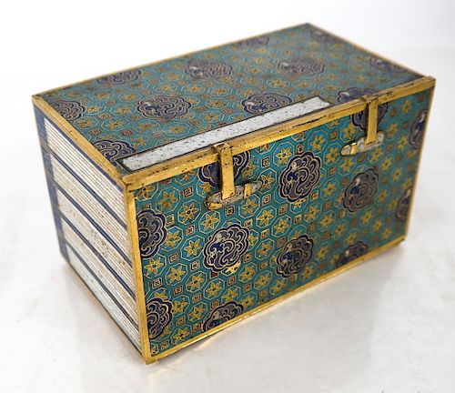 CHINESE CLOISONNE COVERED BOXChinese 3884d6