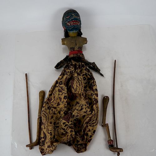 VINTAGE BALINESE CARVED WOOD MARIONETTEVintage