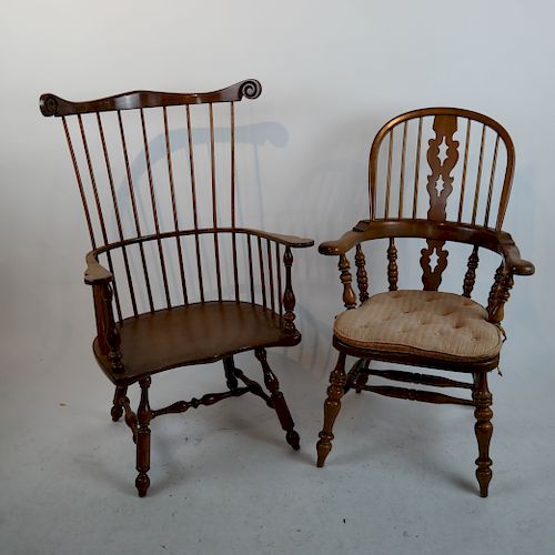 TWO WINDSOR ARM CHAIRSTwo Windsor 38852b