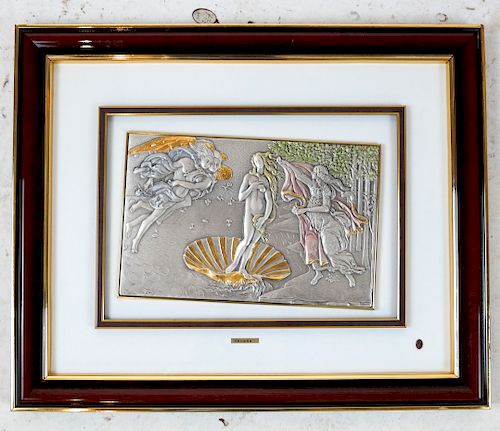 STERLING SILVER PLAQUE DEPICTING