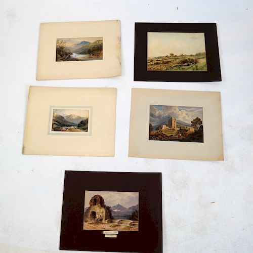 GROUP OF FIVE 19TH C BRITISH WATERCOLORSGroup 38857c