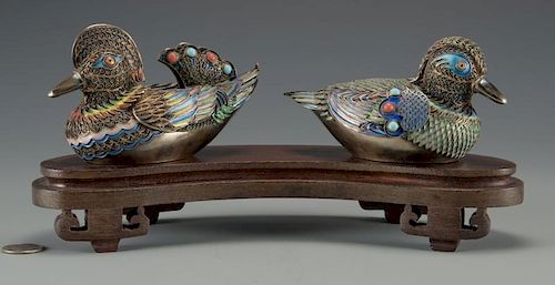 PR ASIAN CLOISONNE ENAMEL DUCKSCompanion 3885a1