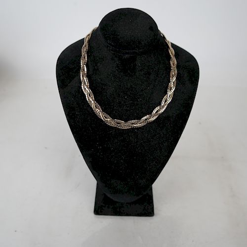 9K GOLD BRAIDED CHAIN LINK CHOKER9k