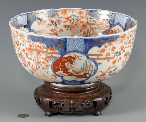 IMARI PORCELAIN PUNCH BOWL 19TH 3885d2