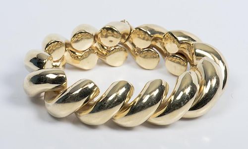 14K SHRIMP LINK BRACELET14K yellow