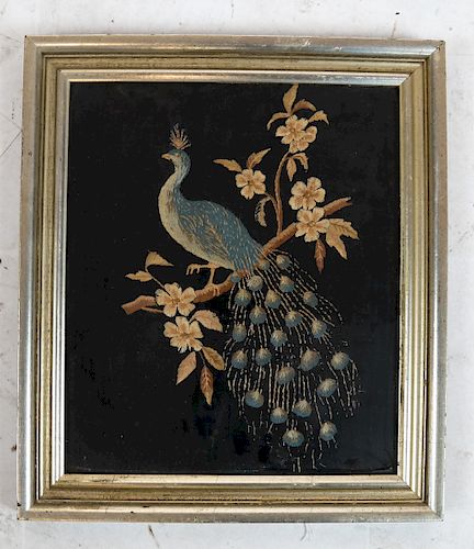 FRAMED THREAD STUMP WORK PEACOCKPeacock 3885f1