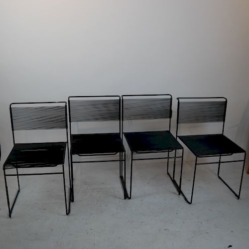FOUR FLY-LINE MODERN STACKING CHAIRSMetal