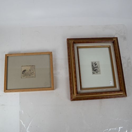 TWO PRINTS: CHINESE COUPLE & SEATED