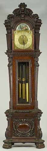 TIFFANY TALL CASE CLOCK W CARVED 388652