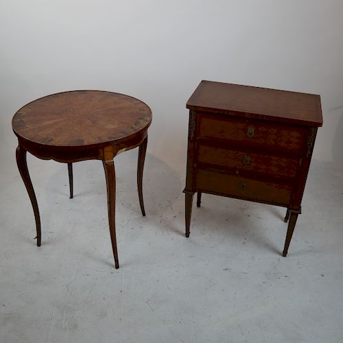TWO FRENCH 19TH C SATINWOOD TABLESBouillotte 388672