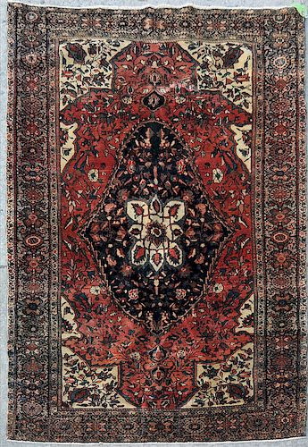 ANTIQUE HANDMADE KASHAN CARPETIvory  38867e